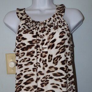 Leopard Print Sleeveless Blouse